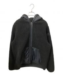 MICHAEL KORS（マイケル・コース）の古着「Faux Shearling Blend Zip-Up Hoodie」｜ブラック