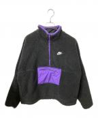NIKEナイキ）の古着「ウィンター アノラック ハーフジップ L/S トップ」｜ブラック×パープル