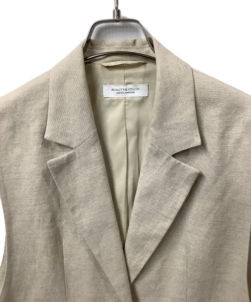 BEAUTY&YOUTH（ビューティーアンドユース）BEAUTY&YOUTH (ビューティーアンドユース) シャークスキン ベスト ベージュ サイズ:Sの古着・服飾アイテム