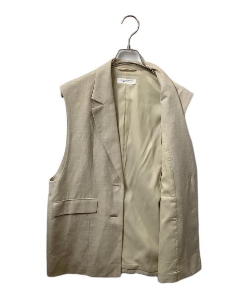 BEAUTY&YOUTH（ビューティーアンドユース）BEAUTY&YOUTH (ビューティーアンドユース) シャークスキン ベスト ベージュ サイズ:Sの古着・服飾アイテム