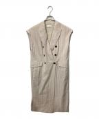 uncraveアンクレイヴ）の古着「ノースリーブコート ベージュ　ストライプ」｜ベージュ