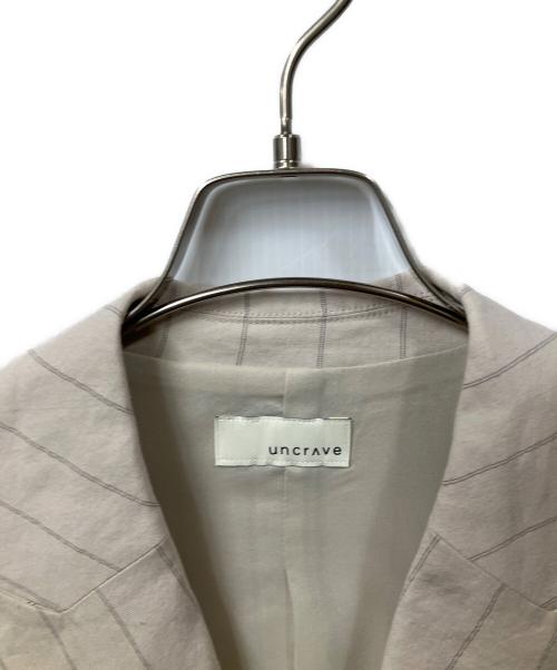 uncrave（アンクレイヴ）uncrave (アンクレイヴ) ノースリーブコート ベージュ　ストライプ ベージュ サイズ:１ 未使用品の古着・服飾アイテム
