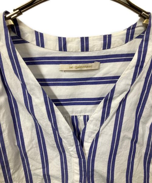 ne quittez pas（ヌキテパ）ne quittez pas (ヌキテパ) ノースリーブブラウス ブルー×ホワイト サイズ:Freeの古着・服飾アイテム
