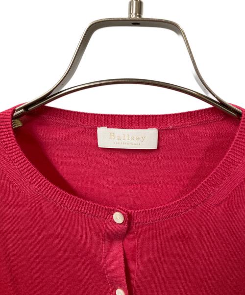 BALLSEY（ボールジィ）BALLSEY (ボールジィ) スーパーファインウール クルーネックカーディガン ピンク サイズ:Sの古着・服飾アイテム