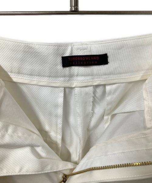 TOMORROW LAND（トゥモローランド）TOMORROW LAND (トゥモローランド) コットンシルクデニム ワイドストレートパンツ ホワイト サイズ:36の古着・服飾アイテム