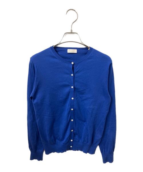 BALLSEY（ボールジィ）BALLSEY (ボールジィ) ハイゲージコットン クルーネックカーディガン ブルー サイズ:Sの古着・服飾アイテム