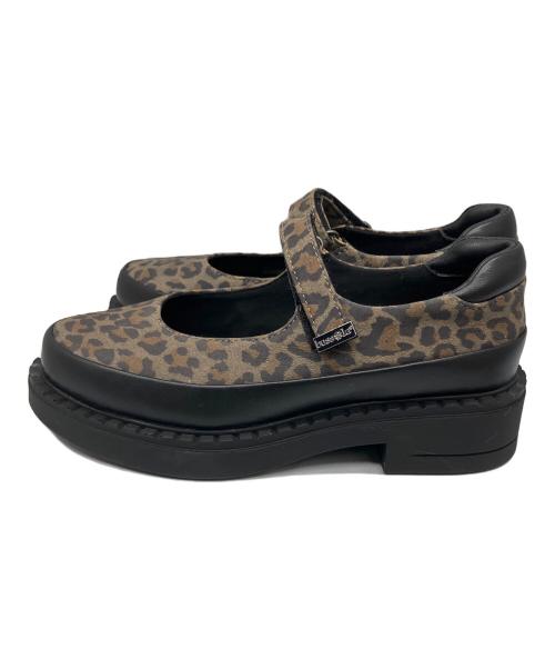bussola（ブソラ）bussola (ブソラ) レザーメリージェンシューズ レオパード柄 ブラック サイズ:35の古着・服飾アイテム