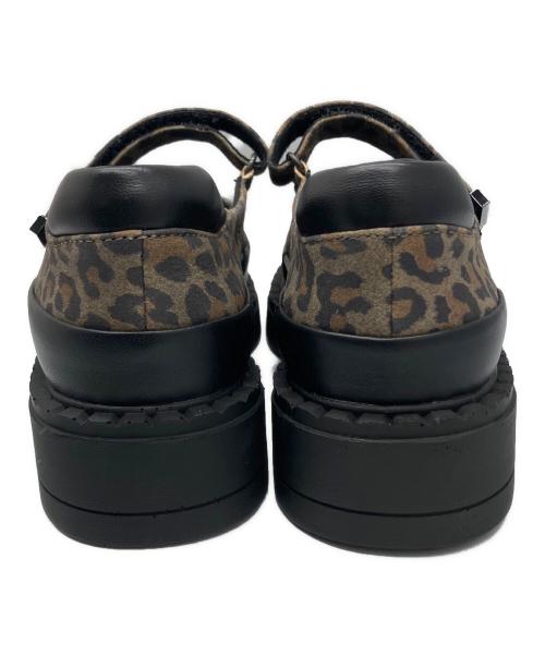bussola（ブソラ）bussola (ブソラ) レザーメリージェンシューズ レオパード柄 ブラック サイズ:35の古着・服飾アイテム