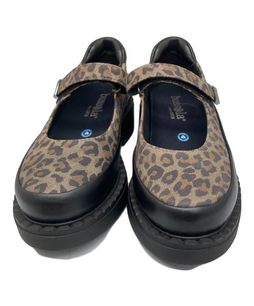 bussola（ブソラ）bussola (ブソラ) レザーメリージェンシューズ レオパード柄 ブラック サイズ:35の古着・服飾アイテム