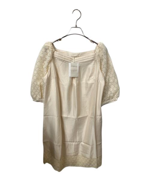 Rose Tiara（ローズティアラ）Rose Tiara (ローズティアラ) 半袖ワンピース ベージュ サイズ:42 未使用品の古着・服飾アイテム