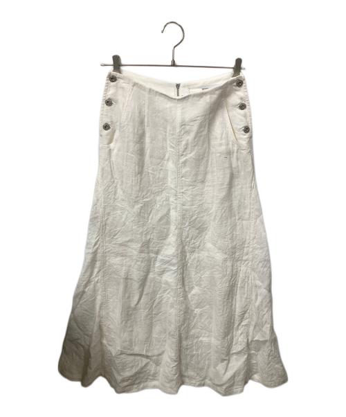 FRAMeWORK（フレームワーク）FRAMeWORK (フレームワーク) ヘビーリネンスカート ホワイト サイズ:36の古着・服飾アイテム