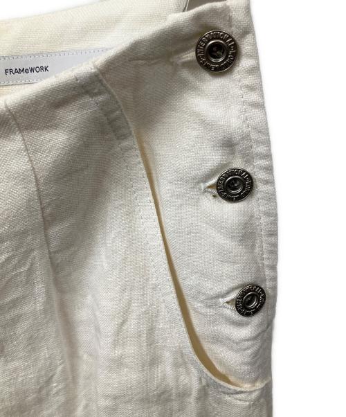 FRAMeWORK（フレームワーク）FRAMeWORK (フレームワーク) ヘビーリネンスカート ホワイト サイズ:36の古着・服飾アイテム