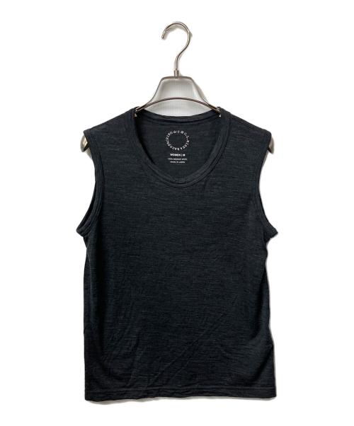 山と道（ヤマトミチ）山と道 (ヤマトミチ) メリノウールノースリーブカットソー グレー グレー サイズ:Ｍの古着・服飾アイテム