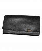 所作 shosaショサ）の古着「箔押し牛革ロングウォレット」｜ブラック