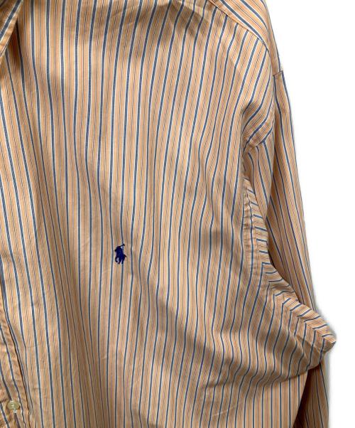 RALPH LAUREN（ラルフローレン）RALPH LAUREN (ラルフローレン) ストライプ長袖シャツ オレンジ×ネイビー オレンジ×ネイビー サイズ:3xの古着・服飾アイテム