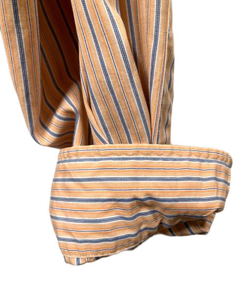 RALPH LAUREN（ラルフローレン）RALPH LAUREN (ラルフローレン) ストライプ長袖シャツ オレンジ×ネイビー オレンジ×ネイビー サイズ:3xの古着・服飾アイテム