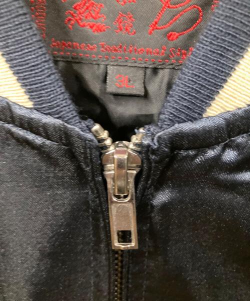 一心如鏡（イッシンニョキョウ）一心如鏡 (イッシンニョキョウ) スカジャン JAPAN ネイビー サイズ:3Lの古着・服飾アイテム