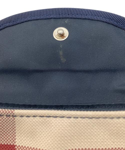 BLACK LABEL CRESTBRIDGE（ブラックレーベル クレストブリッジ）BLACK LABEL CRESTBRIDGE (ブラックレーベル クレストブリッジ) チェックミニショルダーポーチ ベージュ×ネイビーの古着・服飾アイテム