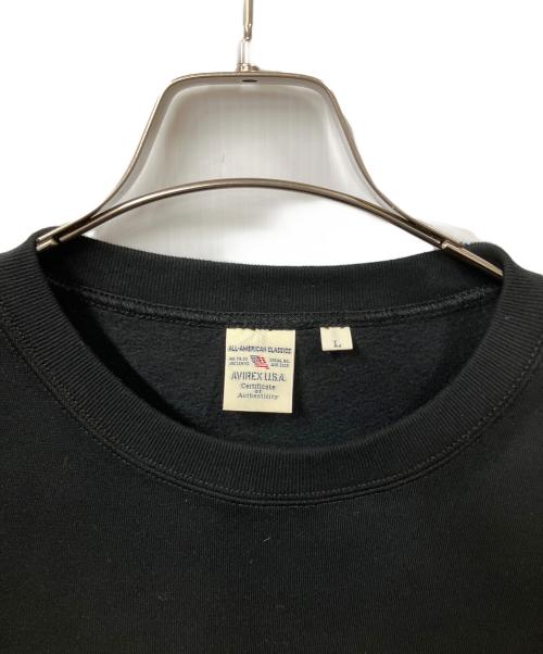 AVIREX（アヴィレックス）AVIREX (アヴィレックス) クルーネックスウェット ブラック ブラック サイズ:Lの古着・服飾アイテム