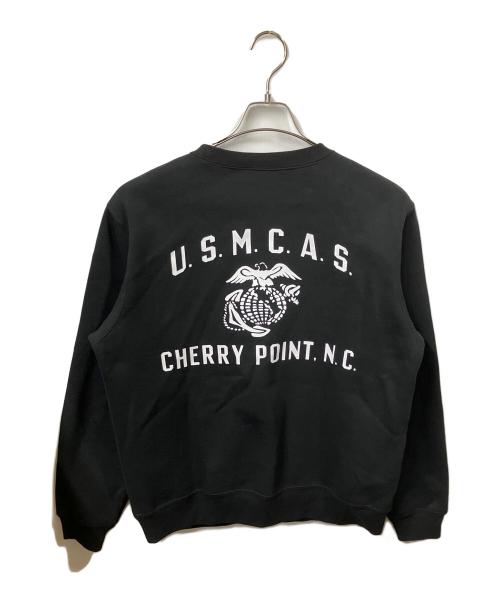 AVIREX（アヴィレックス）AVIREX (アヴィレックス) クルーネックスウェット ブラック ブラック サイズ:Lの古着・服飾アイテム