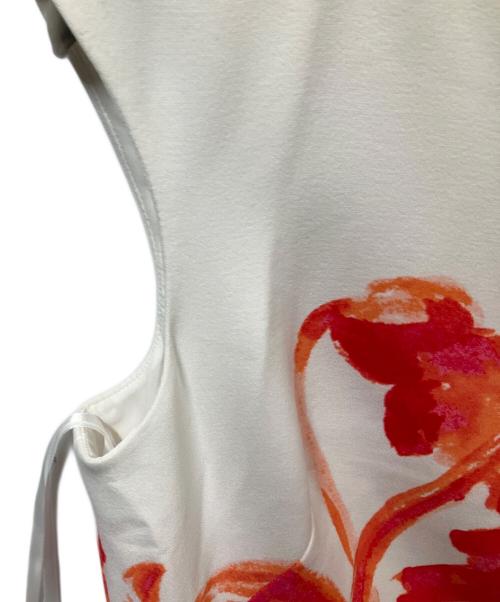 LAUREN RALPH LAUREN（ローレンラルフローレン）LAUREN RALPH LAUREN (ローレンラルフローレン) ノースリーブ・キャミソールワンピース ホワイト×レッド サイズ:12の古着・服飾アイテム