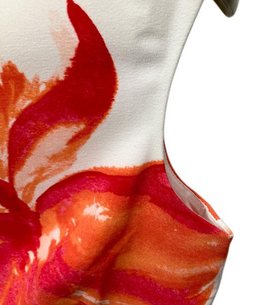 LAUREN RALPH LAUREN（ローレンラルフローレン）LAUREN RALPH LAUREN (ローレンラルフローレン) ノースリーブ・キャミソールワンピース ホワイト×レッド サイズ:12の古着・服飾アイテム