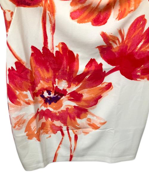 LAUREN RALPH LAUREN（ローレンラルフローレン）LAUREN RALPH LAUREN (ローレンラルフローレン) ノースリーブ・キャミソールワンピース ホワイト×レッド サイズ:12の古着・服飾アイテム