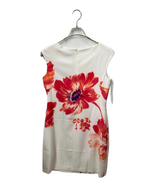 LAUREN RALPH LAUREN（ローレンラルフローレン）LAUREN RALPH LAUREN (ローレンラルフローレン) ノースリーブ・キャミソールワンピース ホワイト×レッド サイズ:12の古着・服飾アイテム