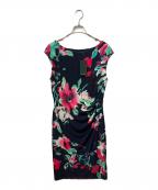 RALPH LAURENラルフローレン）の古着「花柄ドレス　ブラック」｜ブラック