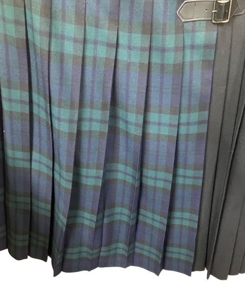 Lois CRAYON（ロイスクレヨン）Lois CRAYON (ロイスクレヨン) 切替プリーツスカート グリーン×ネイビー サイズ:2の古着・服飾アイテム