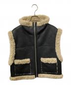 JEANASISジーナシス）の古着「リバーシブルムートンベスト」｜ブラック