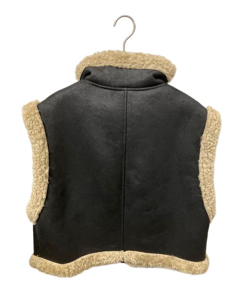 JEANASIS（ジーナシス）JEANASIS (ジーナシス) リバーシブルムートンベスト ブラック サイズ:freeの古着・服飾アイテム