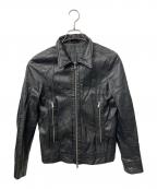 JACKROSEジャックローズ）の古着「ピッグレザーライダースジャケット　ブラック」｜ブラック