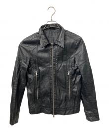 JACKROSE（ジャックローズ）の古着「ピッグレザーライダースジャケット　ブラック」｜ブラック