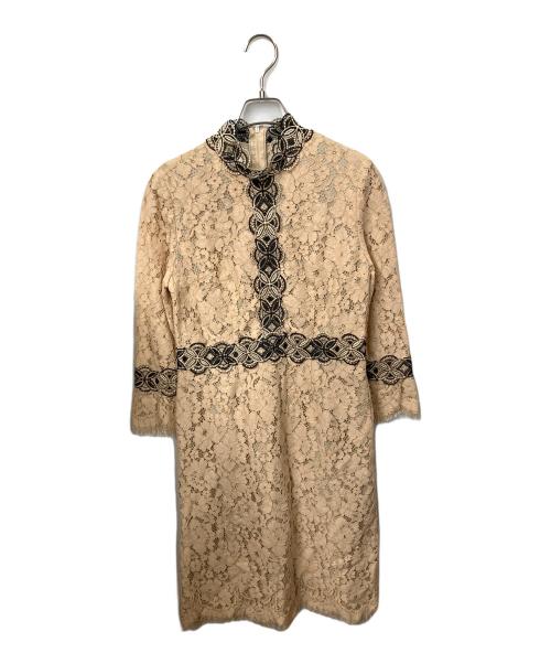 CHRISCELIN（クリスセリーン）CHRISCELIN (クリスセリーン) レース長袖ワンピース ベージュ ベージュ サイズ:40の古着・服飾アイテム