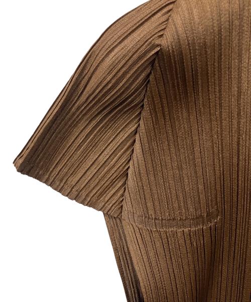 PLEATS PLEASE（プリーツプリーズ）PLEATS PLEASE (プリーツプリーズ) ノースリーブ・キャミソールワンピース ブラウン サイズ:Freeの古着・服飾アイテム