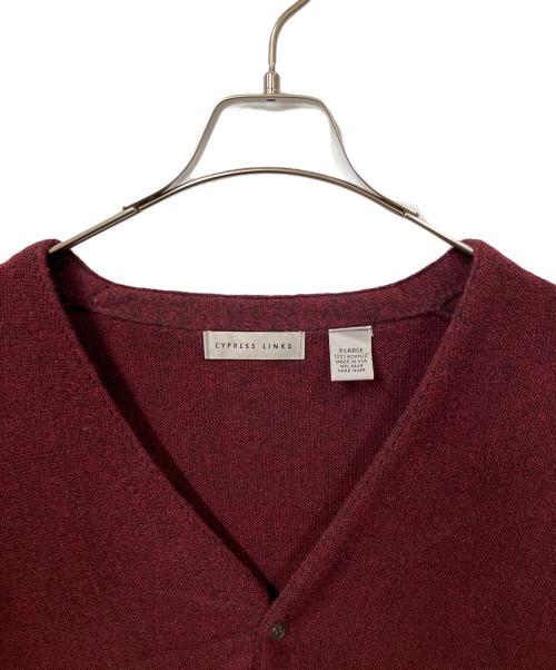 CYPRESS LINKS（サイプレスリンクス）CYPRESS LINKS (サイプレスリンクス) 薄手カーディガン レッド レッド サイズ:XLの古着・服飾アイテム