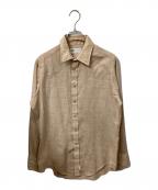 CHARLIE BROWNチャーリーブラウン）の古着「チェック長袖シャツ　ブラウン」｜ベージュ