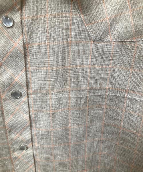 CHARLIE BROWN（チャーリーブラウン）CHARLIE BROWN (チャーリーブラウン) チェック長袖シャツ　ブラウン ベージュ サイズ:Mの古着・服飾アイテム