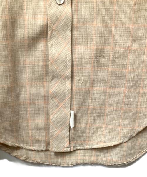 CHARLIE BROWN（チャーリーブラウン）CHARLIE BROWN (チャーリーブラウン) チェック長袖シャツ　ブラウン ベージュ サイズ:Mの古着・服飾アイテム