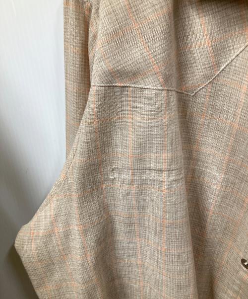 CHARLIE BROWN（チャーリーブラウン）CHARLIE BROWN (チャーリーブラウン) チェック長袖シャツ　ブラウン ベージュ サイズ:Mの古着・服飾アイテム