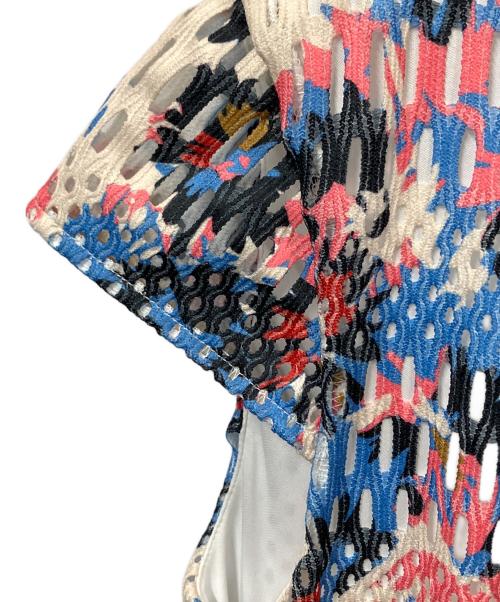 MAX&Co.（マックスアンドコー）MAX&Co. (マックスアンドコー) ノースリーブ・キャミソールワンピース ブルー×ピンク サイズ:170/92Aの古着・服飾アイテム