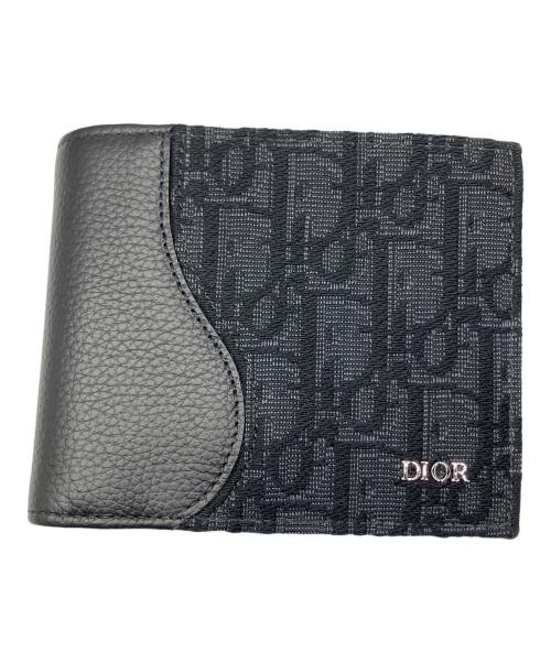 Dior（ディオール）DIOR (ディオール) Saddle 2つ折りウォレット ブラックの古着・服飾アイテム