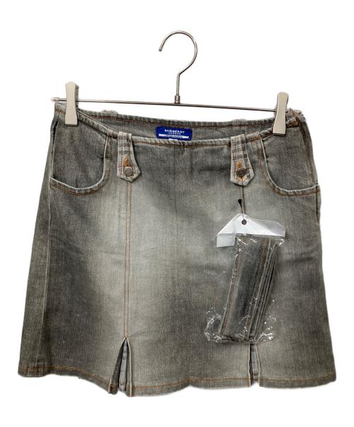 BURBERRY BLUE LABEL（バーバリー ブルー レーベル）BURBERRY BLUE LABEL (バーバリー ブルー レーベル) ベルテッドデニムスカート グレー サイズ:38の古着・服飾アイテム