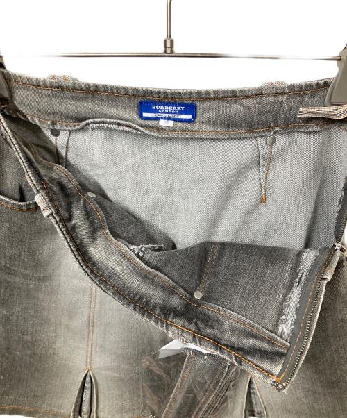 BURBERRY BLUE LABEL（バーバリー ブルー レーベル）BURBERRY BLUE LABEL (バーバリー ブルー レーベル) ベルテッドデニムスカート グレー サイズ:38の古着・服飾アイテム