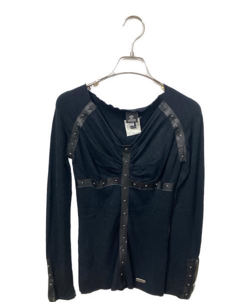 VERSACE JEANS COUTURE（ヴェルサーチ ジーンズクチュール）VERSACE JEANS COUTURE (ヴェルサーチ ジーンズクチュール) 薄手ニット ブラック サイズ:Mの古着・服飾アイテム