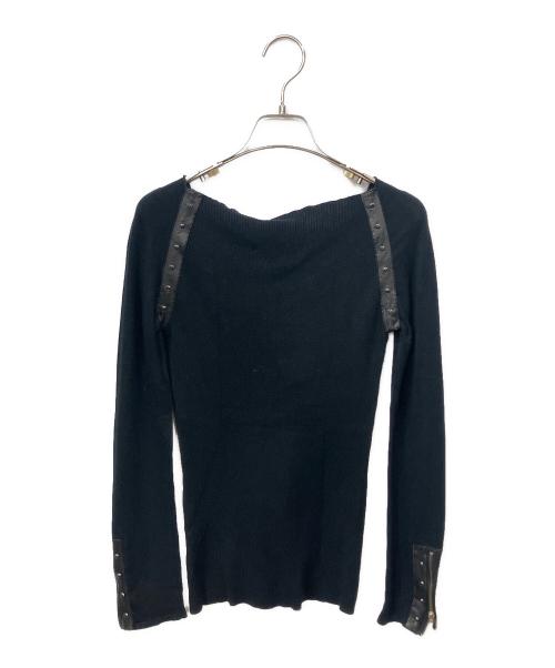 VERSACE JEANS COUTURE（ヴェルサーチ ジーンズクチュール）VERSACE JEANS COUTURE (ヴェルサーチ ジーンズクチュール) 薄手ニット ブラック サイズ:Mの古着・服飾アイテム