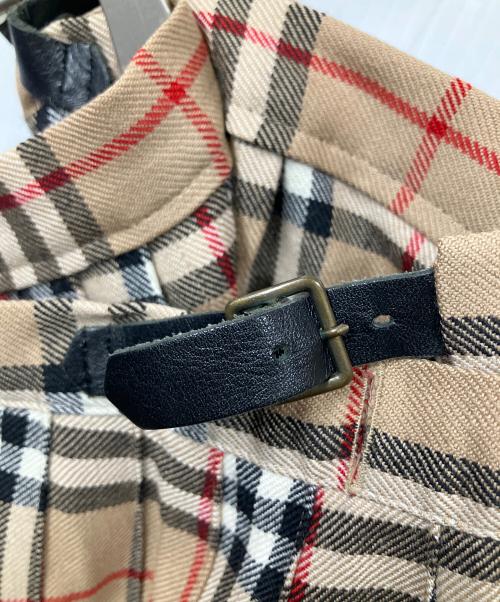 BURBERRY BLUE LABEL（バーバリー ブルー レーベル）BURBERRY BLUE LABEL (バーバリー ブルー レーベル) ウールラップスカート ノバチェック ベージュ サイズ:38の古着・服飾アイテム