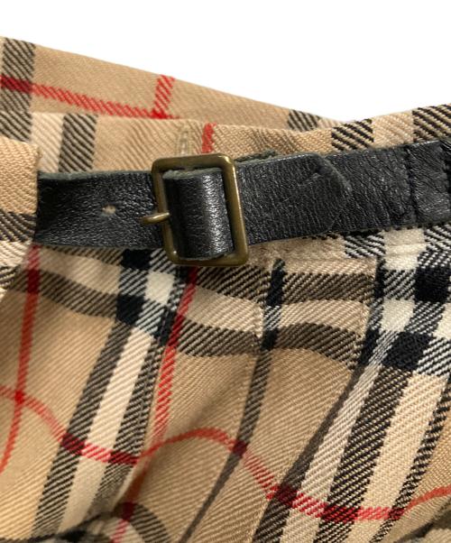 BURBERRY BLUE LABEL（バーバリー ブルー レーベル）BURBERRY BLUE LABEL (バーバリー ブルー レーベル) ウールラップスカート ノバチェック ベージュ サイズ:38の古着・服飾アイテム
