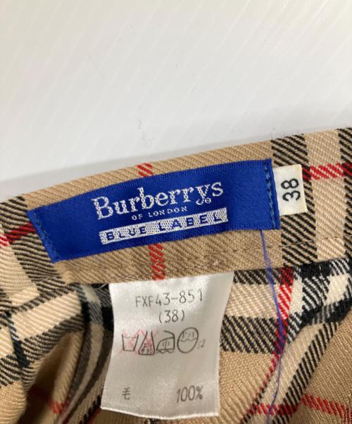 BURBERRY BLUE LABEL（バーバリー ブルー レーベル）BURBERRY BLUE LABEL (バーバリー ブルー レーベル) ウールラップスカート ノバチェック ベージュ サイズ:38の古着・服飾アイテム